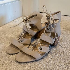 Women's Tan Lace-Up Sandals